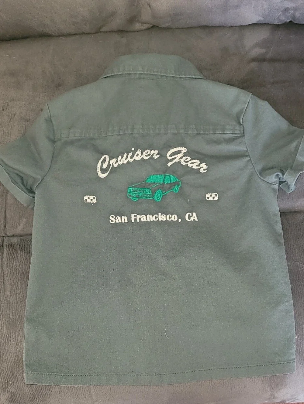 Old Navy Cruiser Gear Forest Green Short-Sleeve Mechanic Shirt for Kids